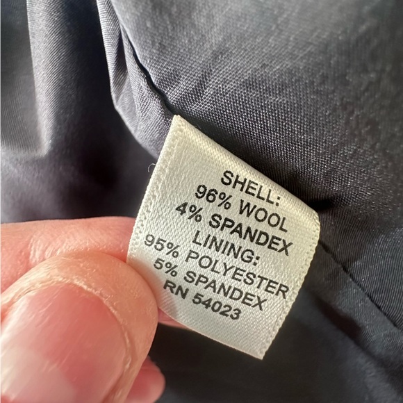 Banana Republic Plaid Blue Cream Black Pencil Suit Skirt Size 14 - Picture 9 of 11